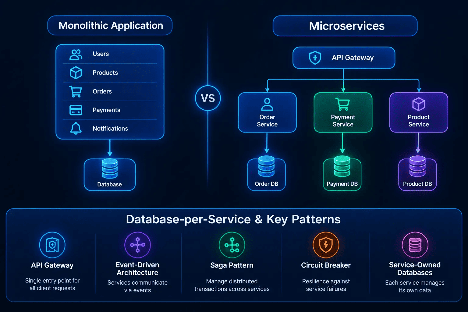 Database per service microservices architecture